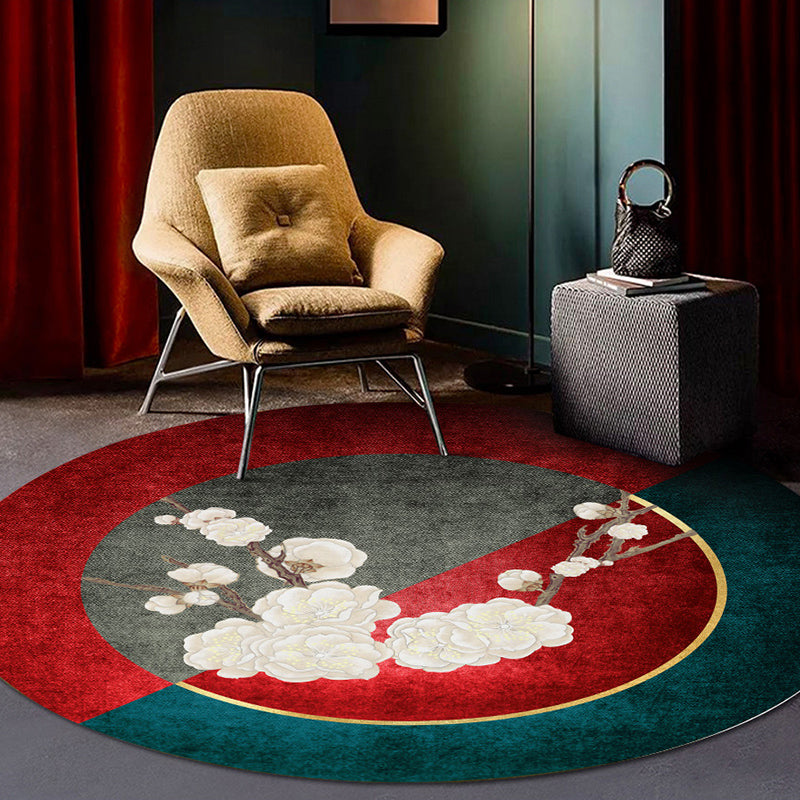 Classy Multi Color Asia Rug Polyester Botanics Carpet Stain Resistant Anti-Slip Backing Machine Wash Rug for Living Room - Clearhalo - 'Area Rug' - 'Rug' - 2257150
