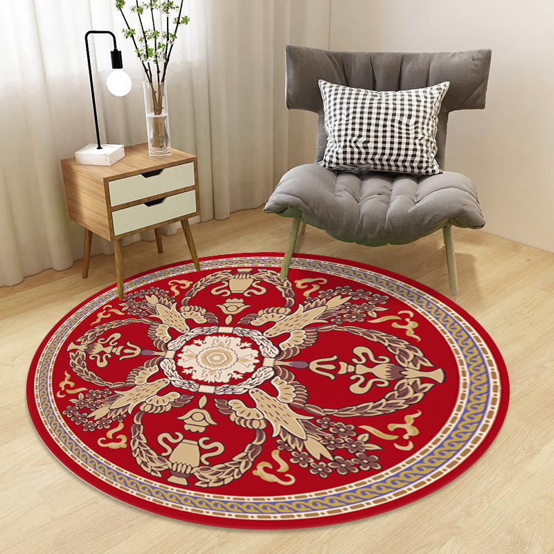 Chinoiserie Floral Rug Multi-Color Polypropylene Carpet Pet-Friendly Anti-Slip Backing Stain Resistant Rug for Drawing Room - Clearhalo - 'Area Rug' - 'Rug' - 2257152