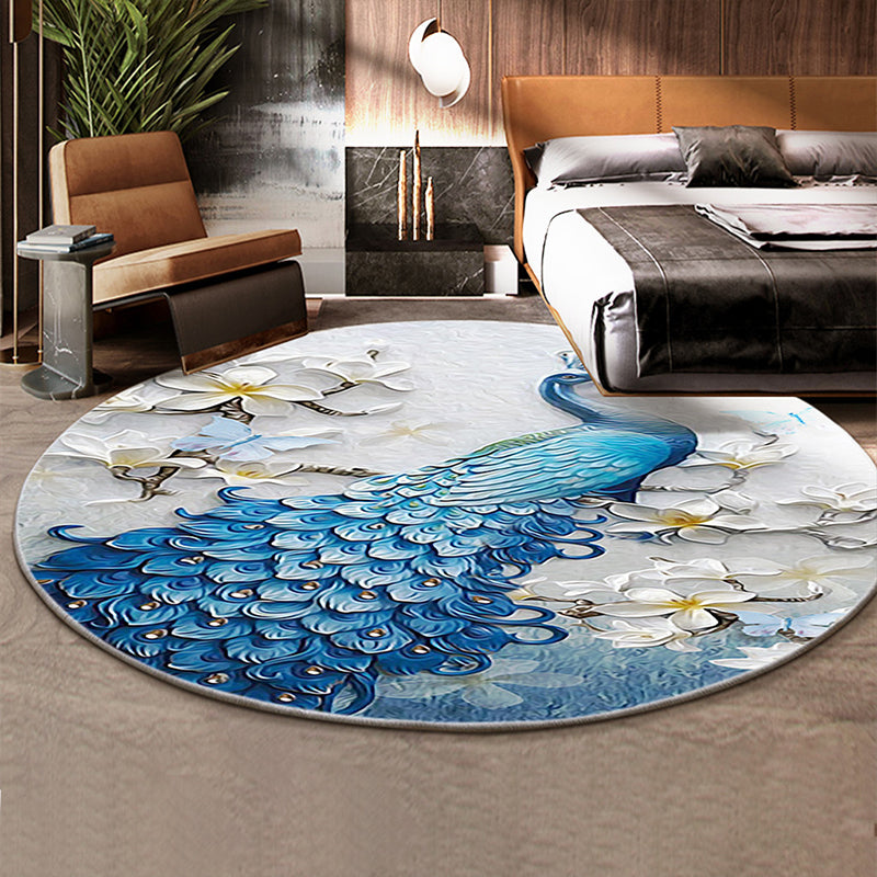 Classical Flower and Bird Rug Multicolor Chinese Rug Synthetics Anti-Slip Backing Stain Resistant Rug for Deco - Clearhalo - 'Area Rug' - 'Rug' - 2257171