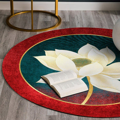 Enchanting Multicolor Flower Print Rug Polyester Asian Rug Anti-Slip Pet-Friendly Stain Resistant Rug for Home