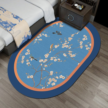 Multi-Color Chinoiserie Rug Synthetics Flower and Bird Print Rug Non-Slip Backing Pet-Friendly Rug for Bedroom - Clearhalo - 'Area Rug' - 'Rug' - 2257206
