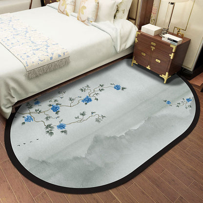 Multi-Color Chinoiserie Rug Synthetics Flower and Bird Print Rug Non-Slip Backing Pet-Friendly Rug for Bedroom - Clearhalo - 'Area Rug' - 'Rug' - 2257208