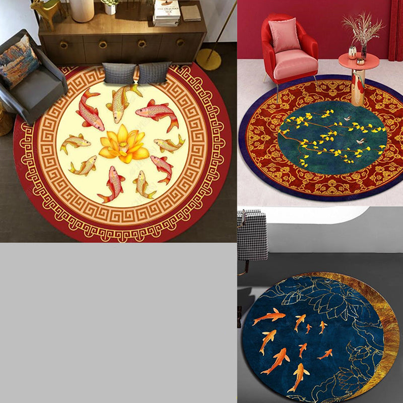 Chinese Landscape Print Rug Multicolor Polypropylene Carpet Anti-Slip Backing Stain Resistant Pet-Friendly Rug for Sitting Room - Clearhalo - 'Area Rug' - 'Rug' - 2257237