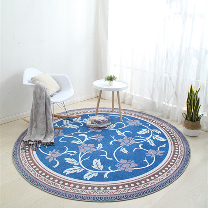 Chinese Landscape Print Rug Multicolor Polypropylene Carpet Anti-Slip Backing Stain Resistant Pet-Friendly Rug for Sitting Room - Sky Blue - Clearhalo - 'Area Rug' - 'Rug' - 2257240