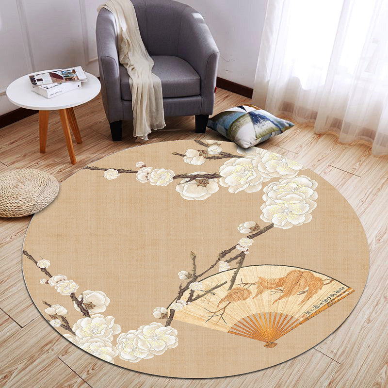 Chinese Landscape Print Rug Multicolor Polypropylene Carpet Anti-Slip Backing Stain Resistant Pet-Friendly Rug for Sitting Room - Brown - Clearhalo - 'Area Rug' - 'Rug' - 2257242