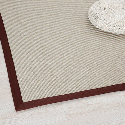 Primitive Multicolor Plain Rug Sisal Japanese Carpet Washable Stain Resistant Non-Slip Rug with Fabric Border for Home - Clearhalo - 'Area Rug' - 'Rug' - 2257491