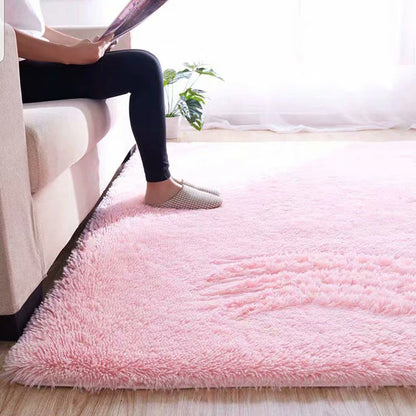 Fluffy Plain Rug Multi Colored Casual Rug Synthetics Washable Pet Friendly Anti-Slip Rug for Living Room Light Pink Clearhalo 'Area Rug' 'Casual' 'Rugs' Rug' 2257585