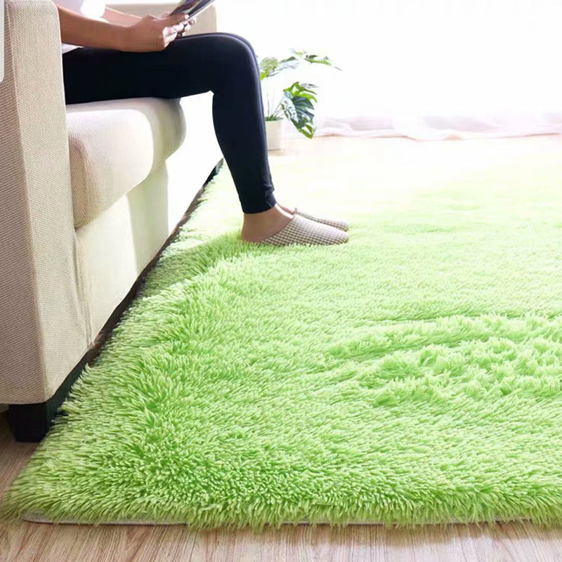 Fluffy Plain Rug Multi Colored Casual Rug Synthetics Washable Pet Friendly Anti-Slip Rug for Living Room Fruit Green Clearhalo 'Area Rug' 'Casual' 'Rugs' Rug' 2257587