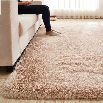 Fluffy Plain Rug Multi Colored Casual Rug Synthetics Washable Pet Friendly Anti-Slip Rug for Living Room Light Camel Clearhalo 'Area Rug' 'Casual' 'Rugs' Rug' 2257588