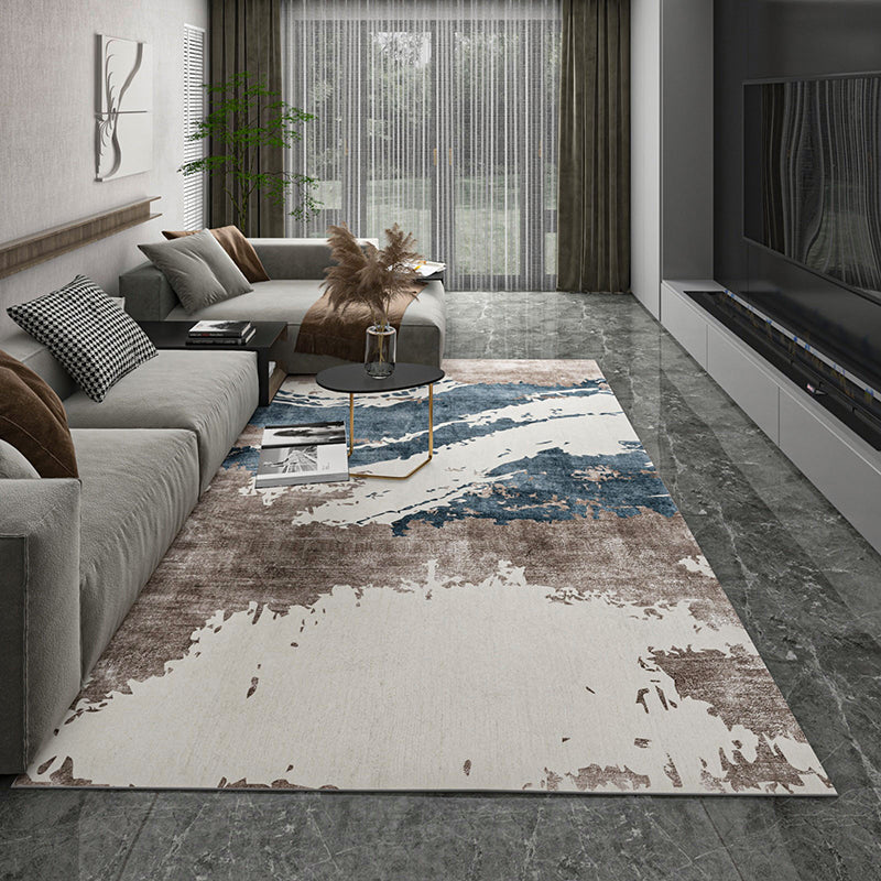 Industrial Rust Print Rug Multi-Color Synthetics Carpet Anti-Slip Machine Washable Stain Resistant Rug for Home - Blue-Brown - Clearhalo - 'Area Rug' - 'Rug' - 2262712