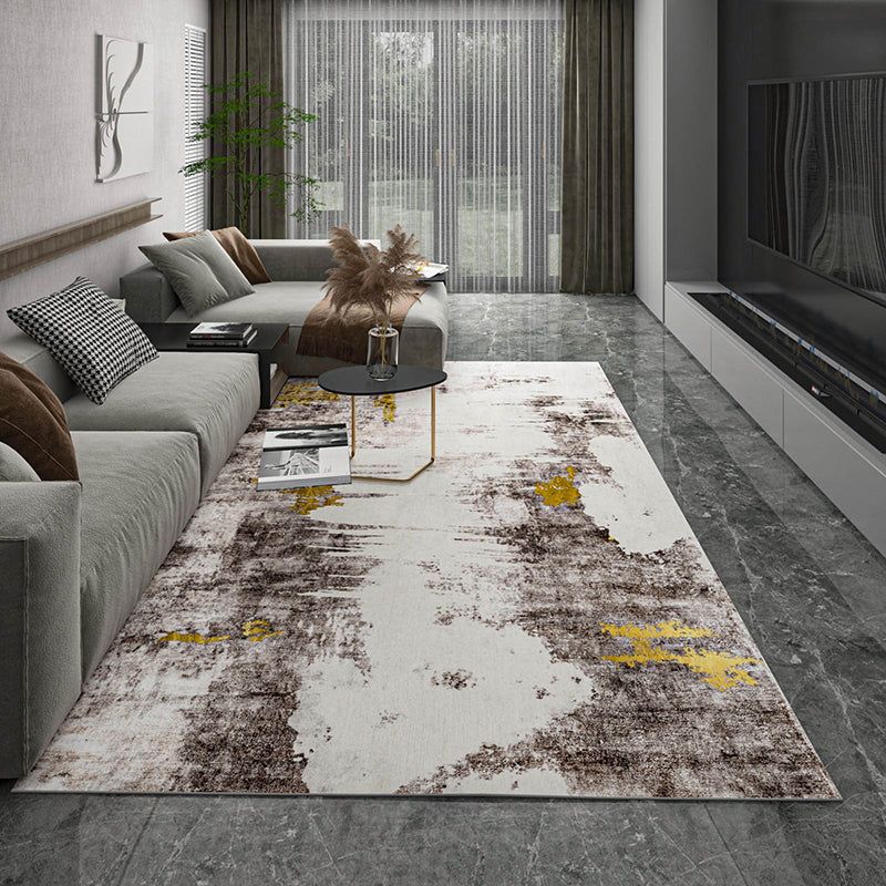 Industrial Rust Print Rug Multi-Color Synthetics Carpet Anti-Slip Machine Washable Stain Resistant Rug for Home - Dark Brown - Clearhalo - 'Area Rug' - 'Rug' - 2262714