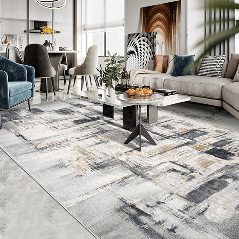 Reclaimed Abstract Rug Multi Color Industrial Carpet Polyester Washable Anti-Slip Backing Stain Resistant Rug for Living Room - Clearhalo - 'Area Rug' - 'Rug' - 2262971