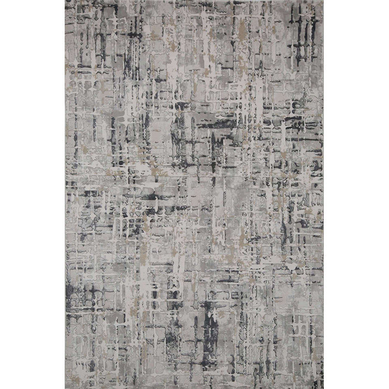 Reclaimed Abstract Rug Multi Color Industrial Carpet Polyester Washable Anti-Slip Backing Stain Resistant Rug for Living Room - Cream Gray - Clearhalo - 'Area Rug' - 'Rug' - 2262985