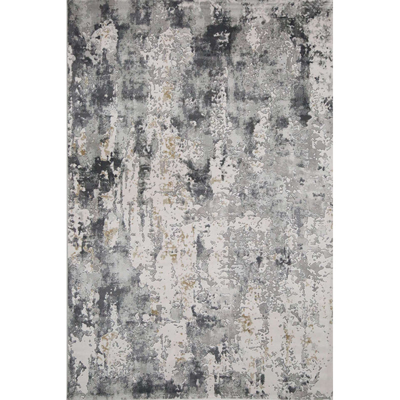 Reclaimed Abstract Rug Multi Color Industrial Carpet Polyester Washable Anti-Slip Backing Stain Resistant Rug for Living Room - Smoke Gray - Clearhalo - 'Area Rug' - 'Rug' - 2262986