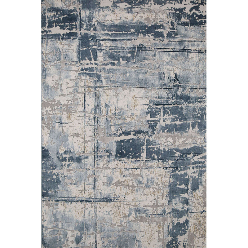 Artistic Industrial Rug Multi Colored Abstract Rust Look Rug Anti-Slip Washable Stain Resistant Rug for Parlor - Dark Blue-Gray - Clearhalo - 'Area Rug' - 'Rug' - 2263013