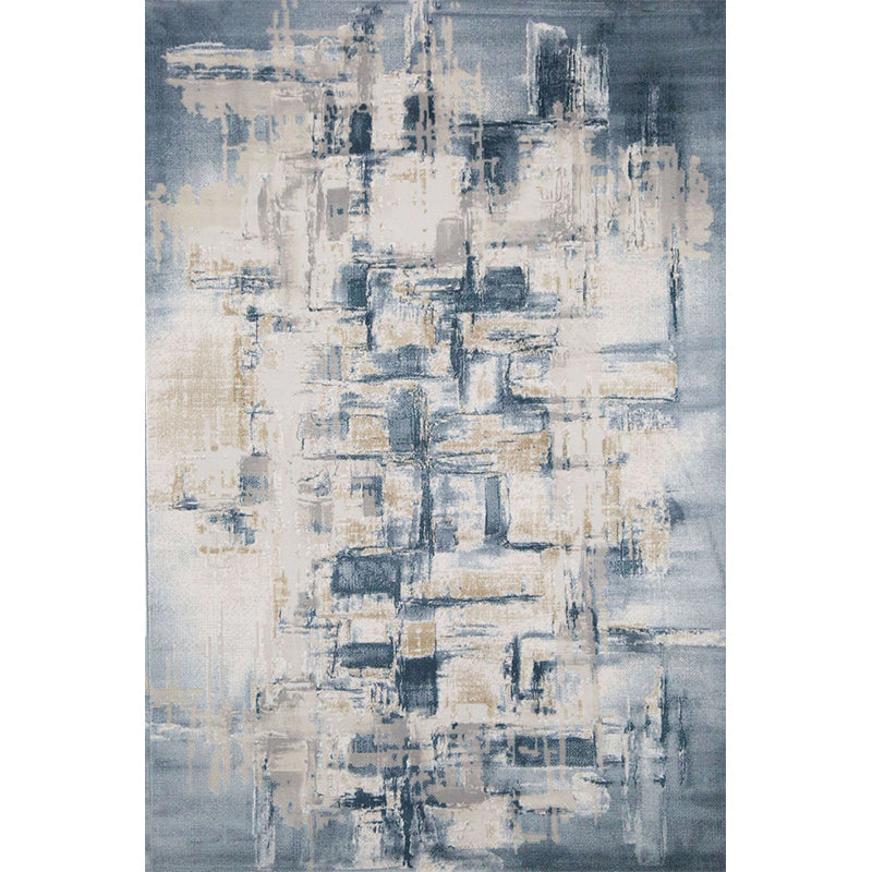 Artistic Industrial Rug Multi Colored Abstract Rust Look Rug Anti-Slip Washable Stain Resistant Rug for Parlor - Dark Denim Blue - Clearhalo - 'Area Rug' - 'Rug' - 2263014