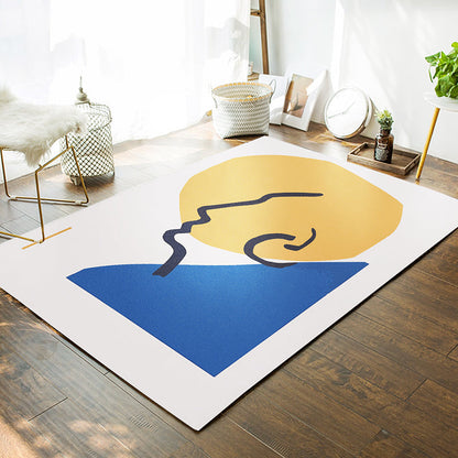 Decorative Modern Rug Multicolor Picasso Abstract Figure Art Rug Washable Pet Friendly Anti-Slip Backing Carpet for Home