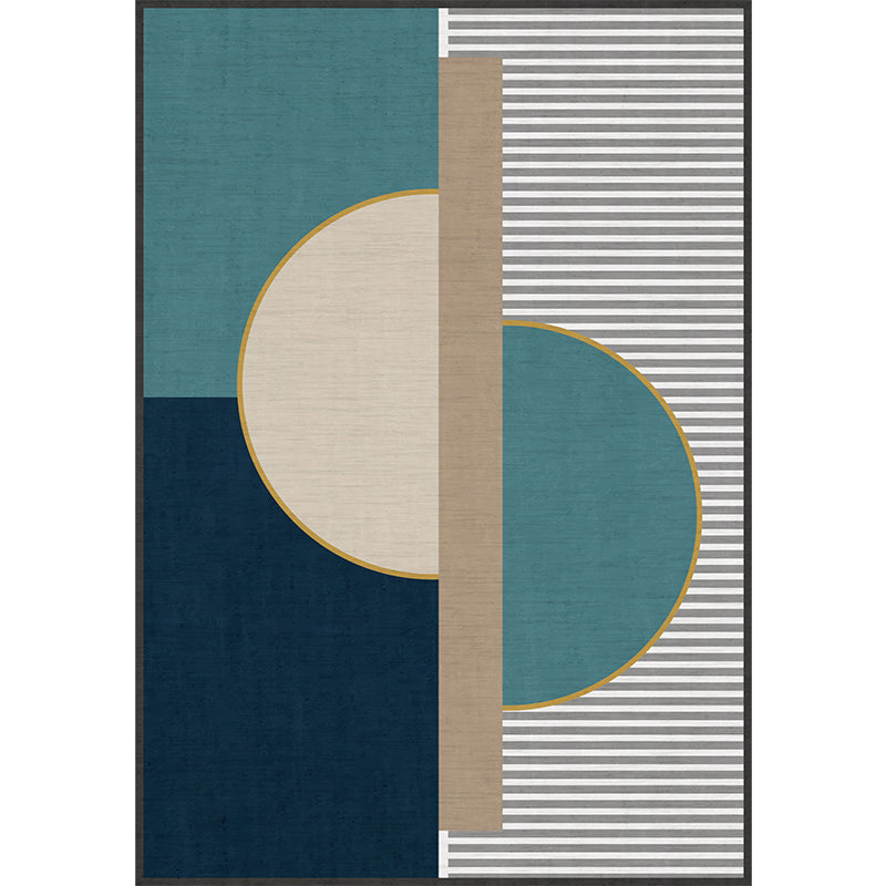 Creative Geometric Color-Block Rug Multi Color Nordic Carpet Synthetics Anti-Slip Stain Resistant Machine Wash