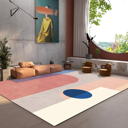 Multicolor Abstract Art Printed Rug Polypropylene Minimalist Area Rug Machine Washable Anti-Slip Backing Stain Resistant Rug for Great Room - Orange Pink - Clearhalo - 'Area Rug' - 'Rug' - 2266980