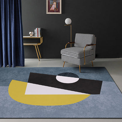 Multicolor Abstract Art Printed Rug Polypropylene Minimalist Area Rug Machine Washable Anti-Slip Backing Stain Resistant Rug for Great Room - Dark Gray - Clearhalo - 'Area Rug' - 'Rug' - 2266982