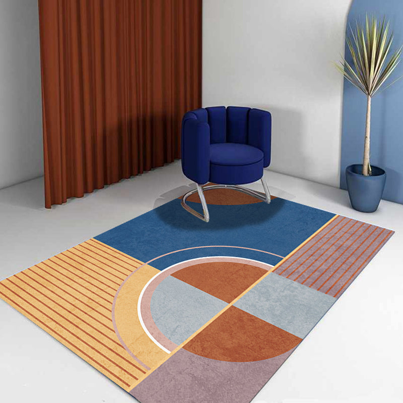 Multicolor Abstract Art Printed Rug Polypropylene Minimalist Area Rug Machine Washable Anti-Slip Backing Stain Resistant Rug for Great Room - Orange - Clearhalo - 'Area Rug' - 'Rug' - 2266989