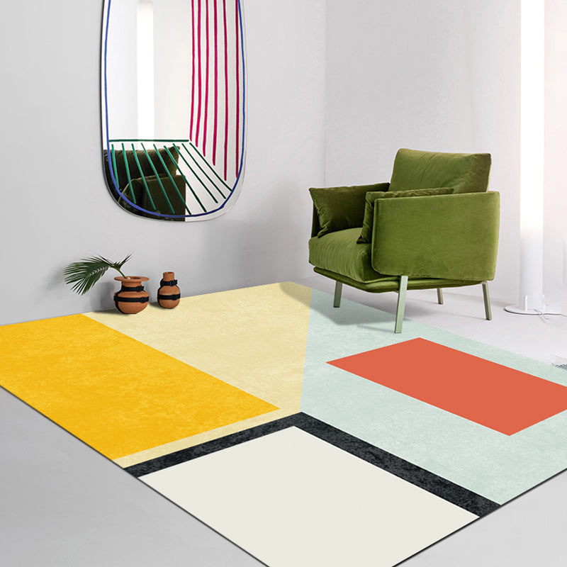 Multicolor Abstract Art Printed Rug Polypropylene Minimalist Area Rug Machine Washable Anti-Slip Backing Stain Resistant Rug for Great Room - Light Green - Clearhalo - 'Area Rug' - 'Rug' - 2266990
