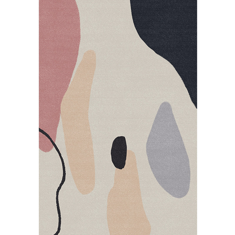 Multi Color Scandinavian Style Rug Polyester Abstract Water-Color Block Print Rug Stain Resistant Machine Washable Non-Slip Backing Rug for Home - Khaki - Clearhalo - 'Area Rug' - 'Rug' - 2266998