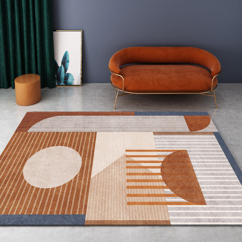 Modern Geometric Color Block Rug Multi-Color Synthetics Area Carpet Pet Friendly Washable Non-Slip Backing Rug for Sitting Room - Clearhalo - 'Area Rug' - 'Rug' - 2267009