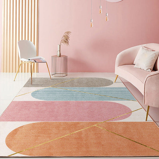 Multi Color Modernist Rug Synthetics Morandi Color Block Abstract Rug Washable Stain Resistant Anti-Slip Rug for Decoration - Clearhalo - 'Area Rug' - 'Rug' - 2267069