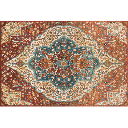 Multi Colored Geometric Rug Synthetics Retro Area Carpet Anti-Slip Backing Easy Care Indoor Rug for Parlor Orange Red Clearhalo 'Area Rug' 'Rugs' 'Vintage' Rug' 2285236