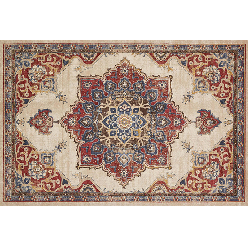 Multi Colored Geometric Rug Synthetics Retro Area Carpet Anti-Slip Backing Easy Care Indoor Rug for Parlor Khaki Clearhalo 'Area Rug' 'Rugs' 'Vintage' Rug' 2285241