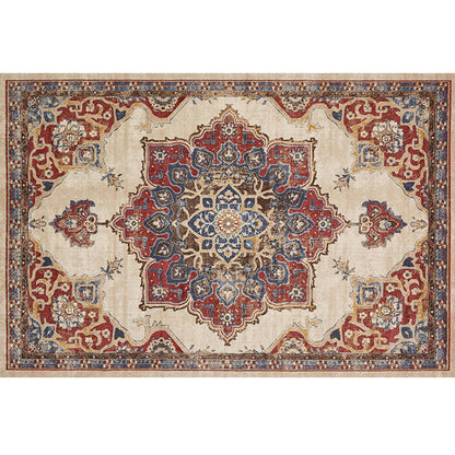 Multi Colored Geometric Rug Synthetics Retro Area Carpet Anti-Slip Backing Easy Care Indoor Rug for Parlor Khaki Clearhalo 'Area Rug' 'Rugs' 'Vintage' Rug' 2285241