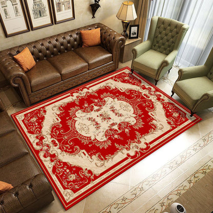 Retro Living Room Rug Multi Colored Flower Printed Area Carpet Polypropylene Non-Slip Backing Pet Friendly Rug Red Clearhalo 'Area Rug' 'Rugs' 'Vintage' Rug' 2285326