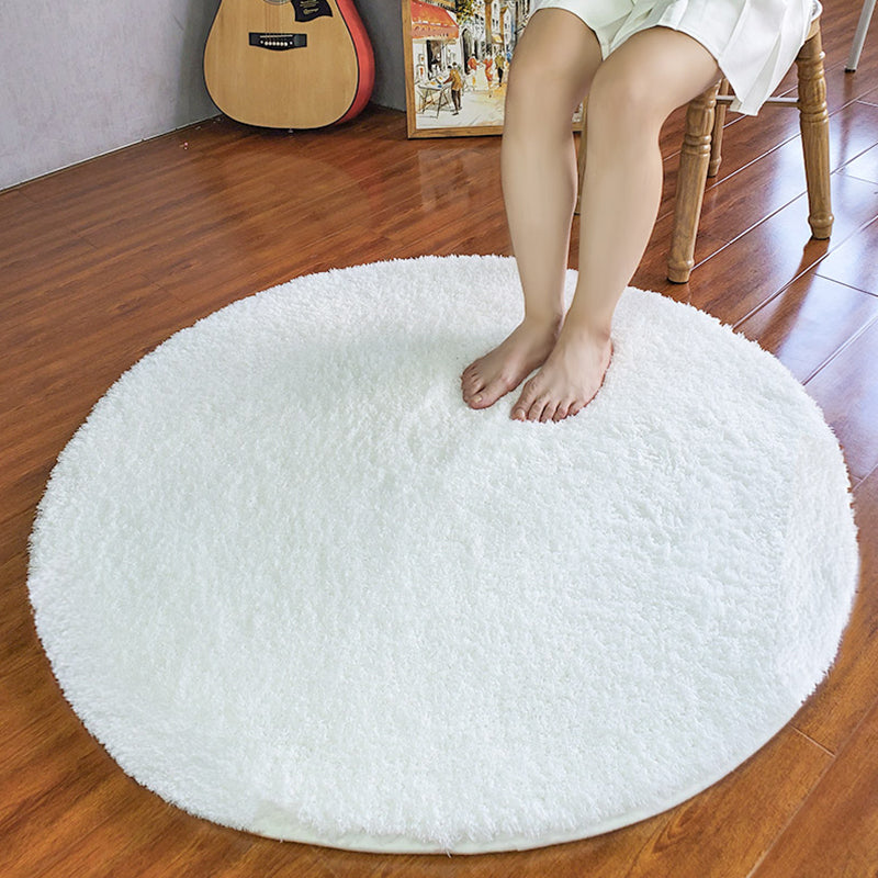 Western Home Decoration Rug Multi-Color Solid Color Carpet Lamb Wool Non-Slip Pet Friendly Indoor Rug White Clearhalo 'Area Rug' 'Rug' 2287993