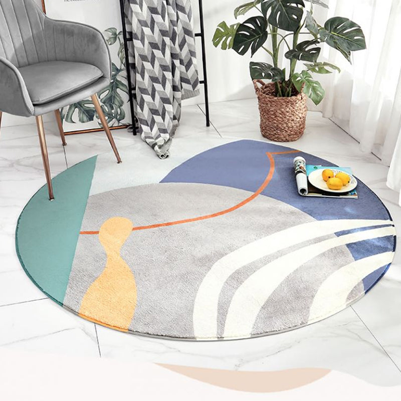 Modern Living Room Rug Multi-Color Color Block Indoor Rug Synthetics Non-Slip Stain-Resistant Carpet - Grey - Clearhalo - 'Area Rug' - 'Rug' - 2295770