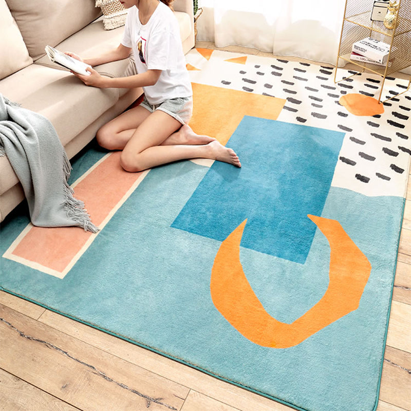 Multi-Color Bedroom Rug Calming Color Block Area Rug Cotton Blend Pet Friendly Easy Care Indoor Rug - Clearhalo - 'Area Rug' - 'Rug' - 2295843