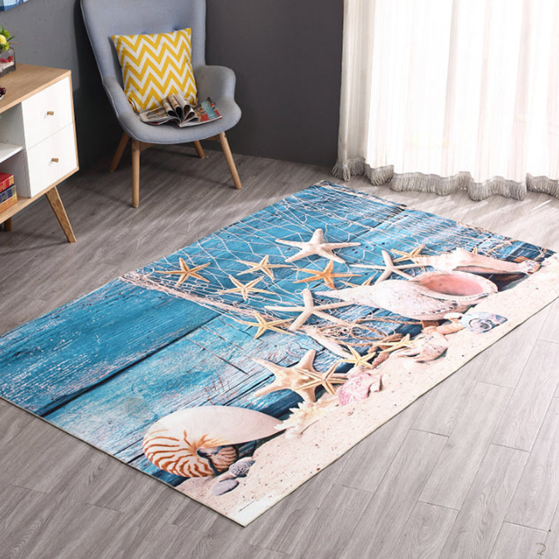 Modern Home Decoration Rug Multicolor Geography Area Rug Polyster Easy Care Washable Indoor Rug - Sky Blue - Clearhalo - 'Area Rug' - 'Rug' - 2296273