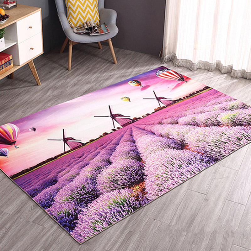 Modern Home Decoration Rug Multicolor Geography Area Rug Polyster Easy Care Washable Indoor Rug - Purple - Clearhalo - 'Area Rug' - 'Rug' - 2296277