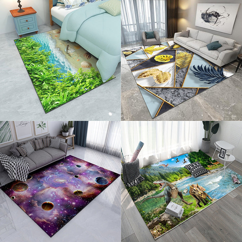 Multi Color Decoration Rug Calming Plant Printed Area Rug Polypropylene Easy Care Machine Washable Carpet - Clearhalo - 'Area Rug' - 'Rug' - 2296311