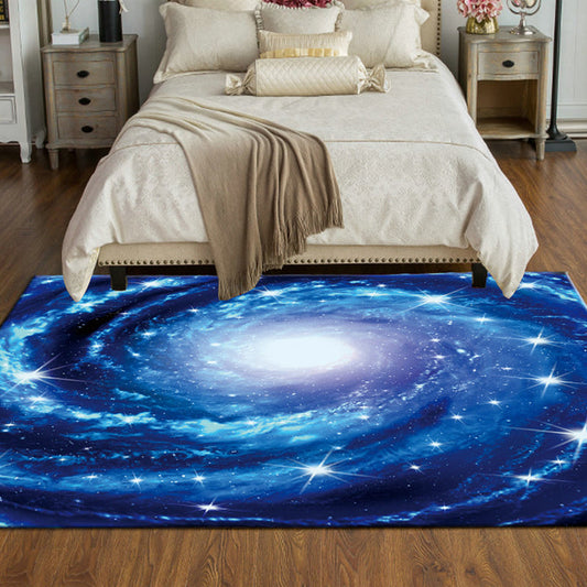 Novelty Space Printed Rug Multi Colored Cotton Blend Indoor Rug Easy Care Pet Friendly Washable Area Carpet for Room