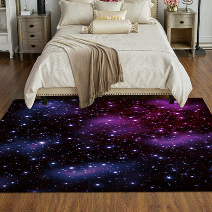 Novelty Space Printed Rug Multi Colored Cotton Blend Indoor Rug Easy Care Pet Friendly Washable Area Carpet for Room