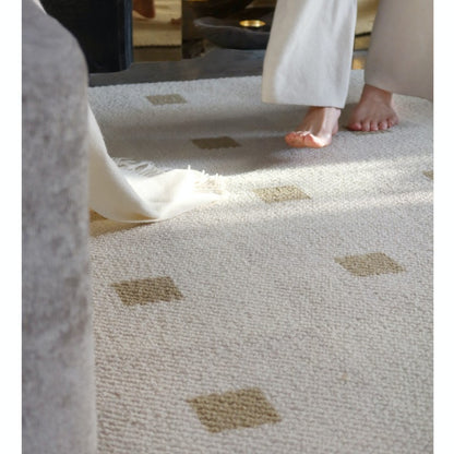 Feblilac Rectangular Square Geometric Pattern Living Room Wool Carpet