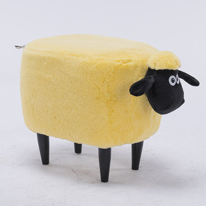 Feblilac Sean Plush Faux Fur Sheep Foot Stool