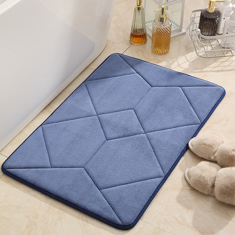 Feblilac Rectangular Solid Geometric Pattern Memory Foam Tufted Bath Mat - view 6