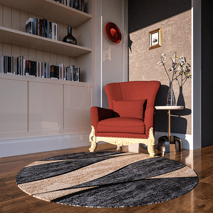 Formal Color Block Rug Multi Colored Polyster Area Rug Non-Slip Pet Friendly Washable Indoor Rug for Parlor Brown-Black Clearhalo 'Area Rug' 'Modern' 'Rugs' Rug' 2300317
