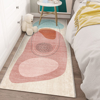 Western Bedroom Rug Multi Colored Color Block Indoor Rug Polyster Non-Slip Backing Machine Washable Carpet Nude Pink Clearhalo 'Area Rug' 'Rug' 2300933
