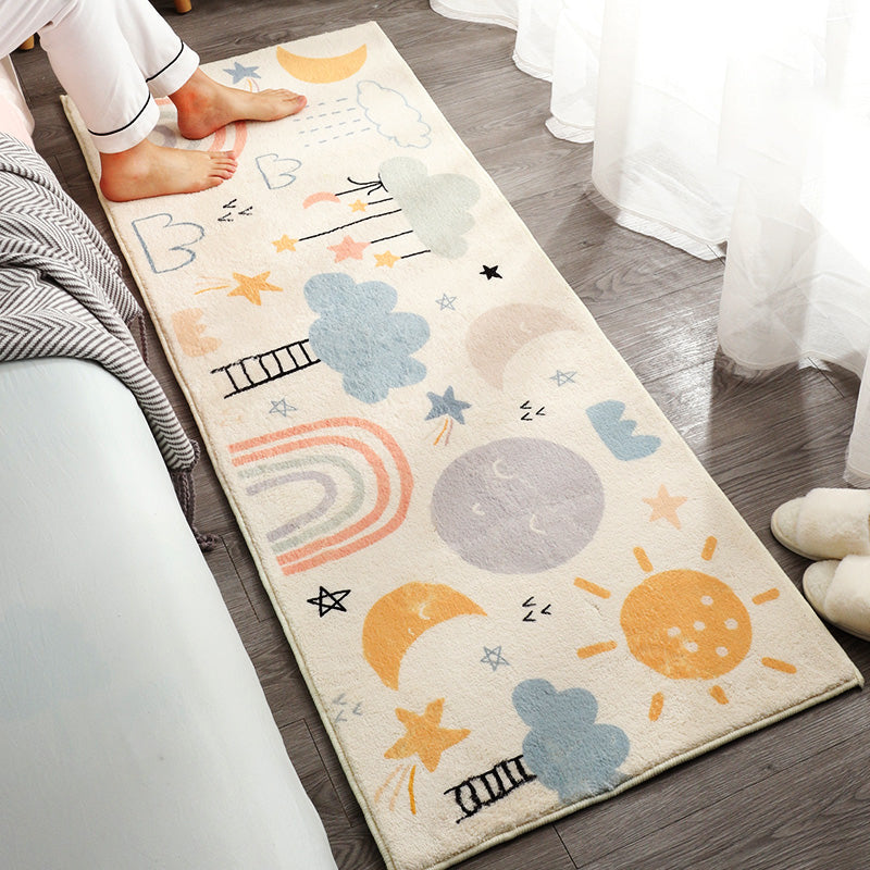Cute Kids Bedroom Rug Multi Colored Cartoon Printed Area Rug Lamb Wool Non-Slip Machine Washable Rug - view 4