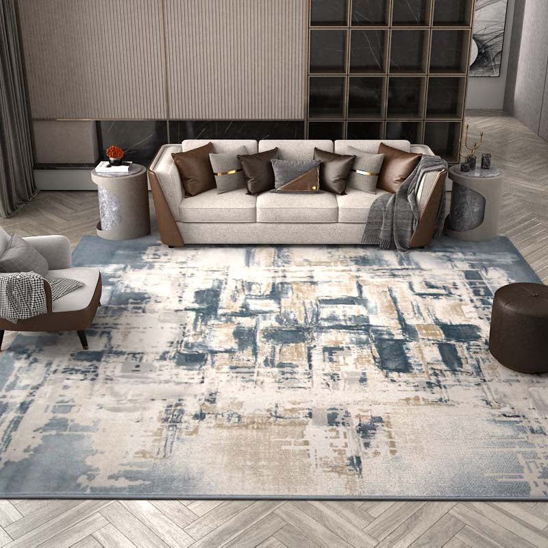 Trendy Living Room Rug Multi Colored Abstract Print Area Carpet Cotton Blend Non-Slip Backing Easy Care Rug Clearhalo 'Area Rug' 'Rug' 2309383