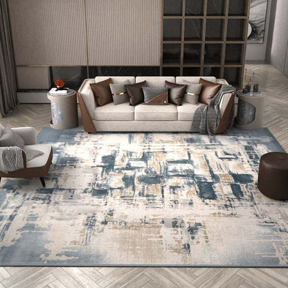 Trendy Living Room Rug Multi Colored Abstract Print Area Carpet Cotton Blend Non-Slip Backing Easy Care Rug Grey Clearhalo 'Area Rug' 'Rug' 2309385