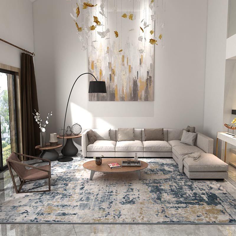 Trendy Living Room Rug Multi Colored Abstract Print Area Carpet Cotton Blend Non-Slip Backing Easy Care Rug Clearhalo 'Area Rug' 'Rug' 2309388